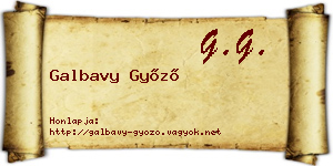 Galbavy Győző névjegykártya